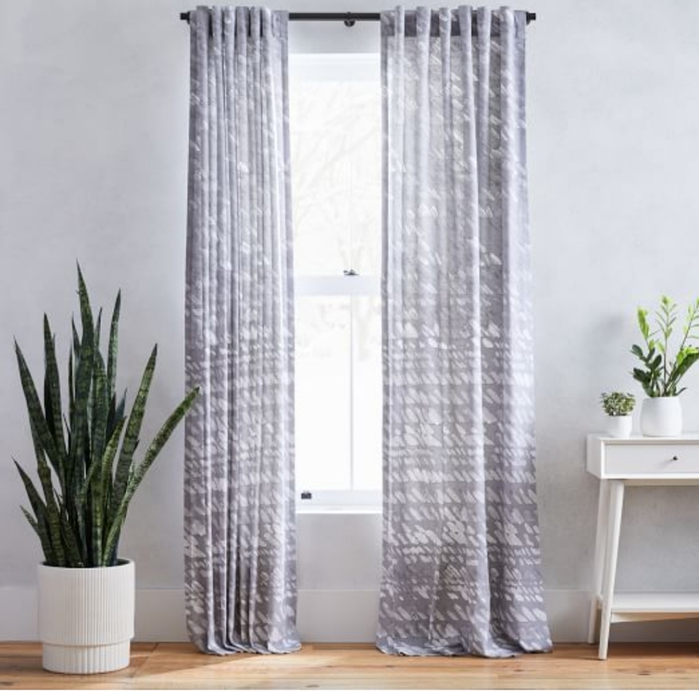 West Elm Slanted Dots curtains
